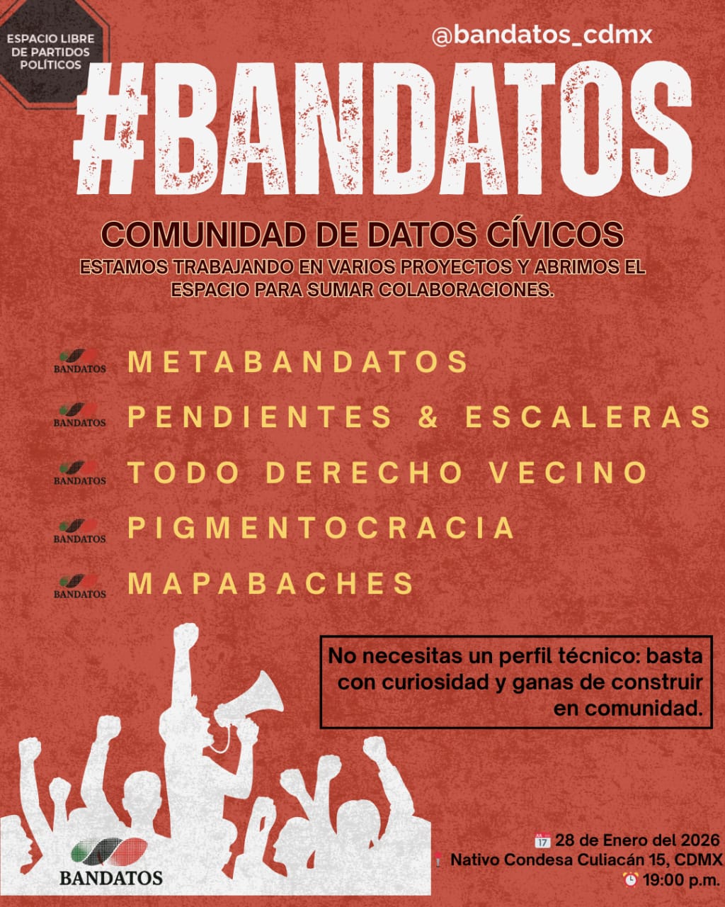 Flyer Convocatoria #Bandatos