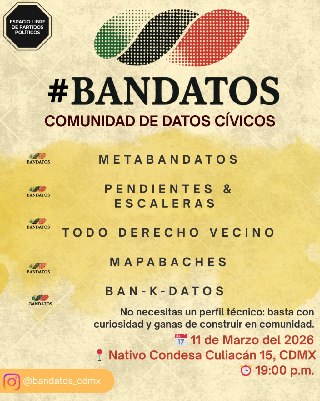 Flyer Convocatoria #Bandatos Marzo