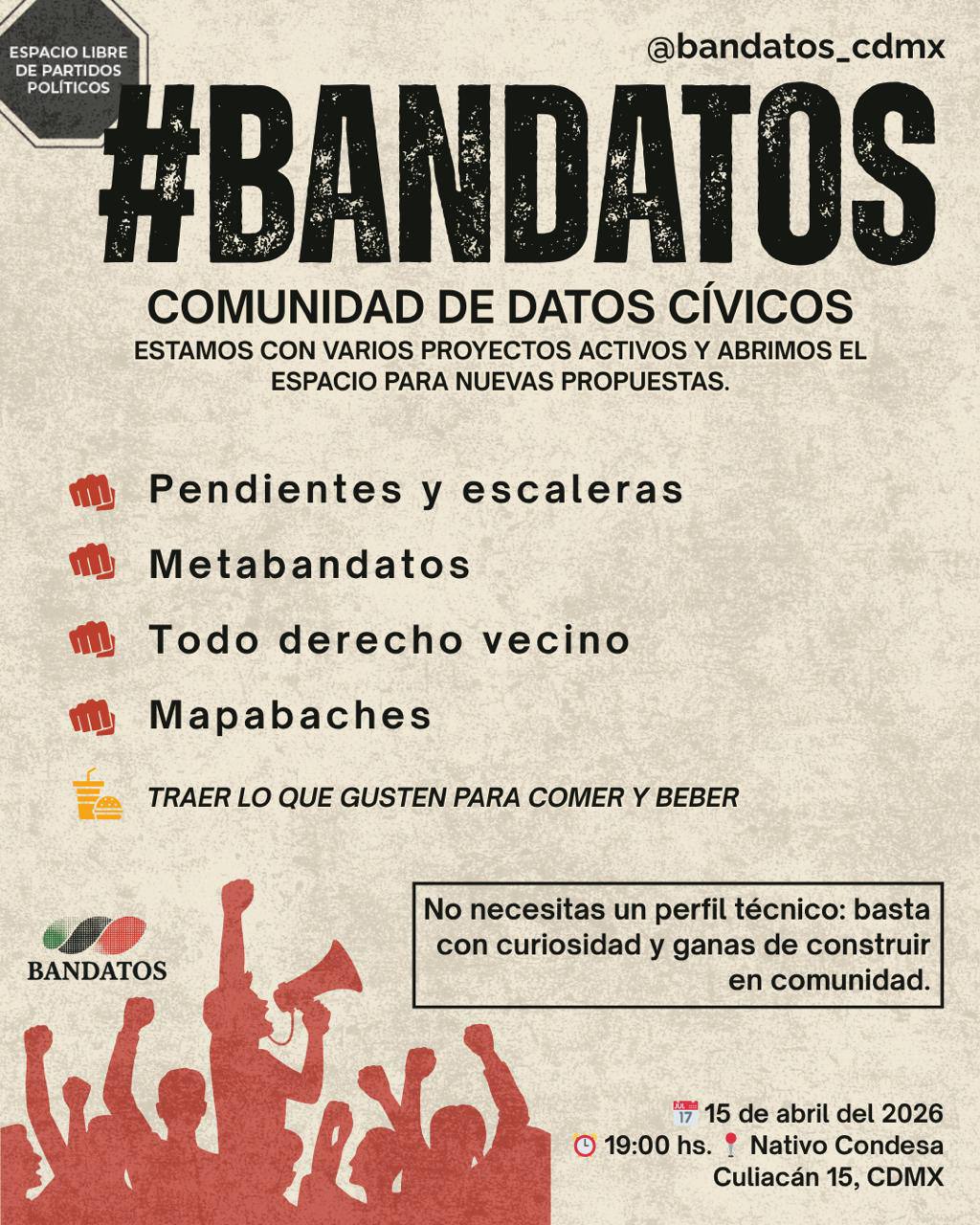 Flyer Convocatoria #Bandatos