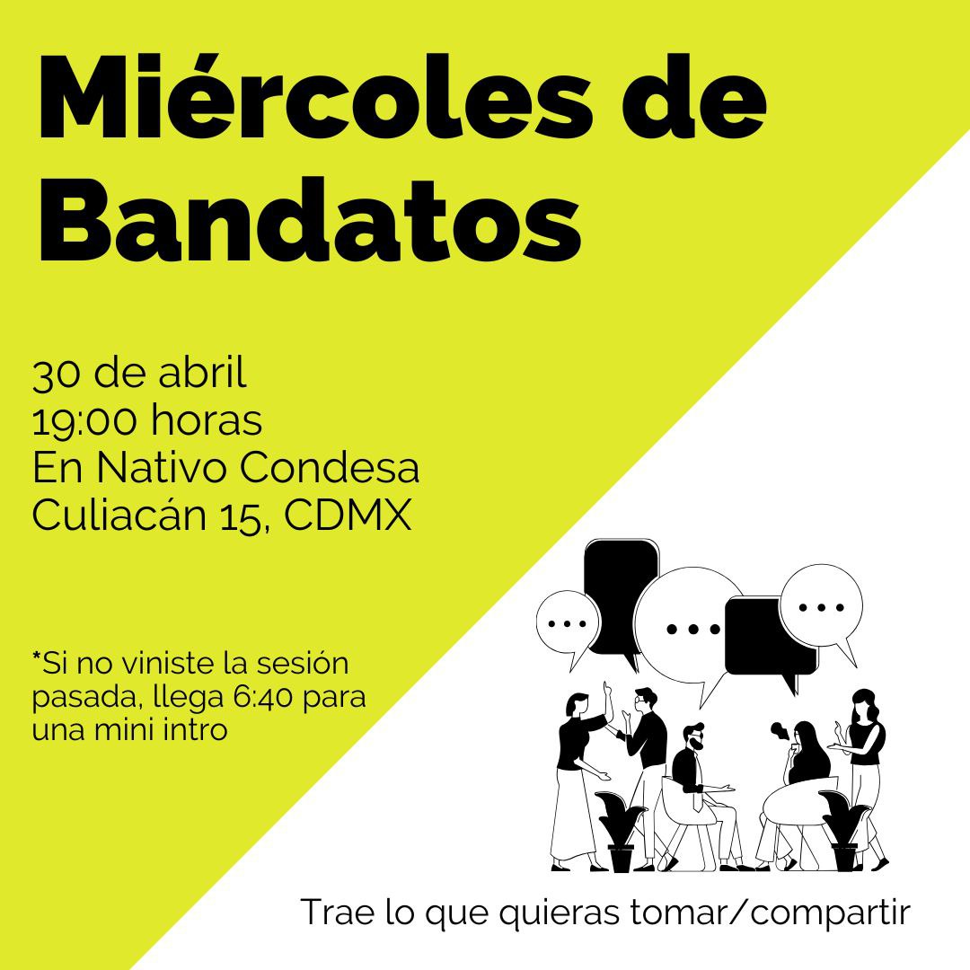 Flyer Convocatoria #Bandatos – cierre de abril